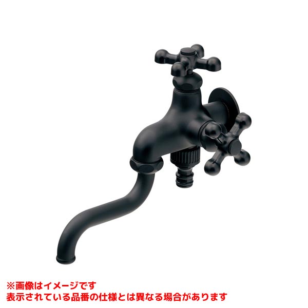 【704-311-MD】 《TKF》 カクダイ 双口自在水栓 90･マットブラック ωσ0
