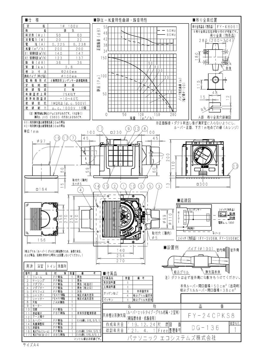 SALE／93%OFF】 《TKF》 パナソニック 天埋換気扇 鋼板 低騒音