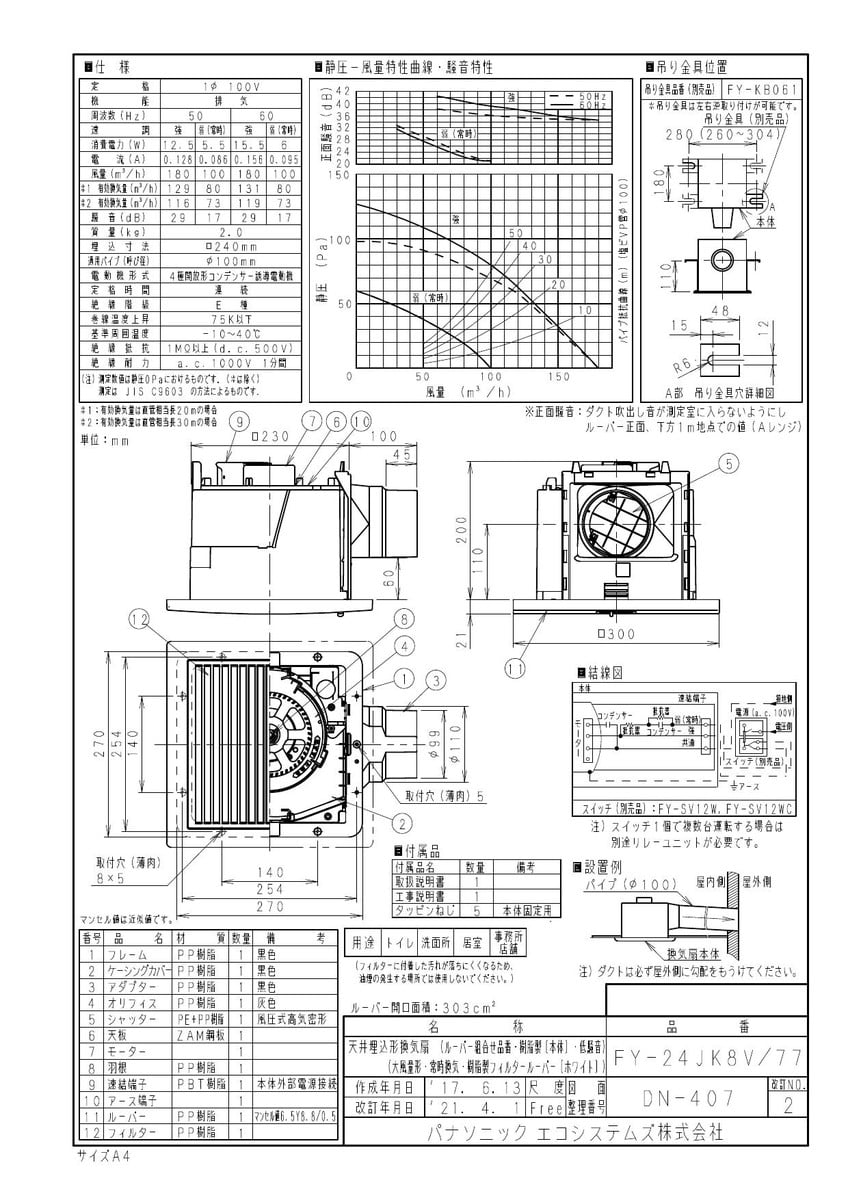 Fy 24jk8v 77 本体 Tkf パナソニック 天埋換気扇 Fy 24jk8v 77 本体 Tkf パナソニック 天埋換気扇