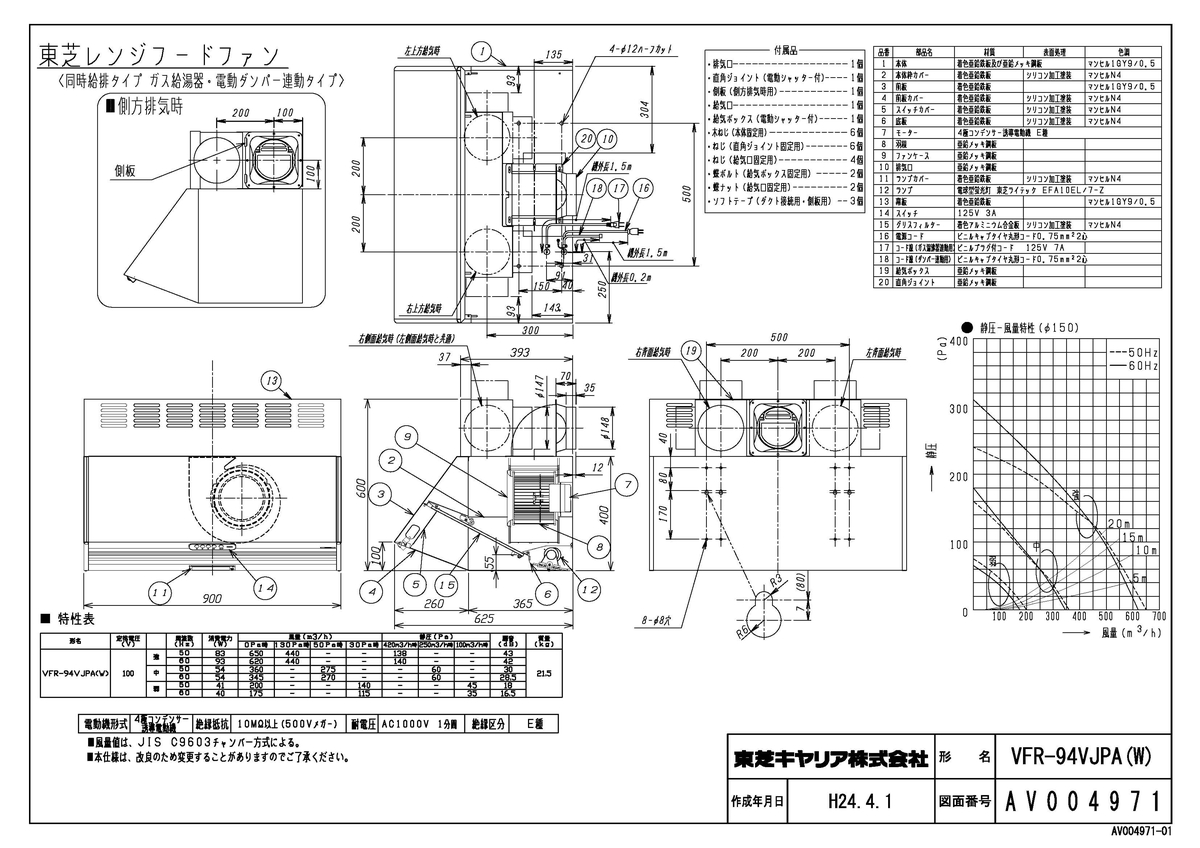 送料無料) (法人様宛限定) 東芝 VFR-64LKB(W) 深形レンジフードファン