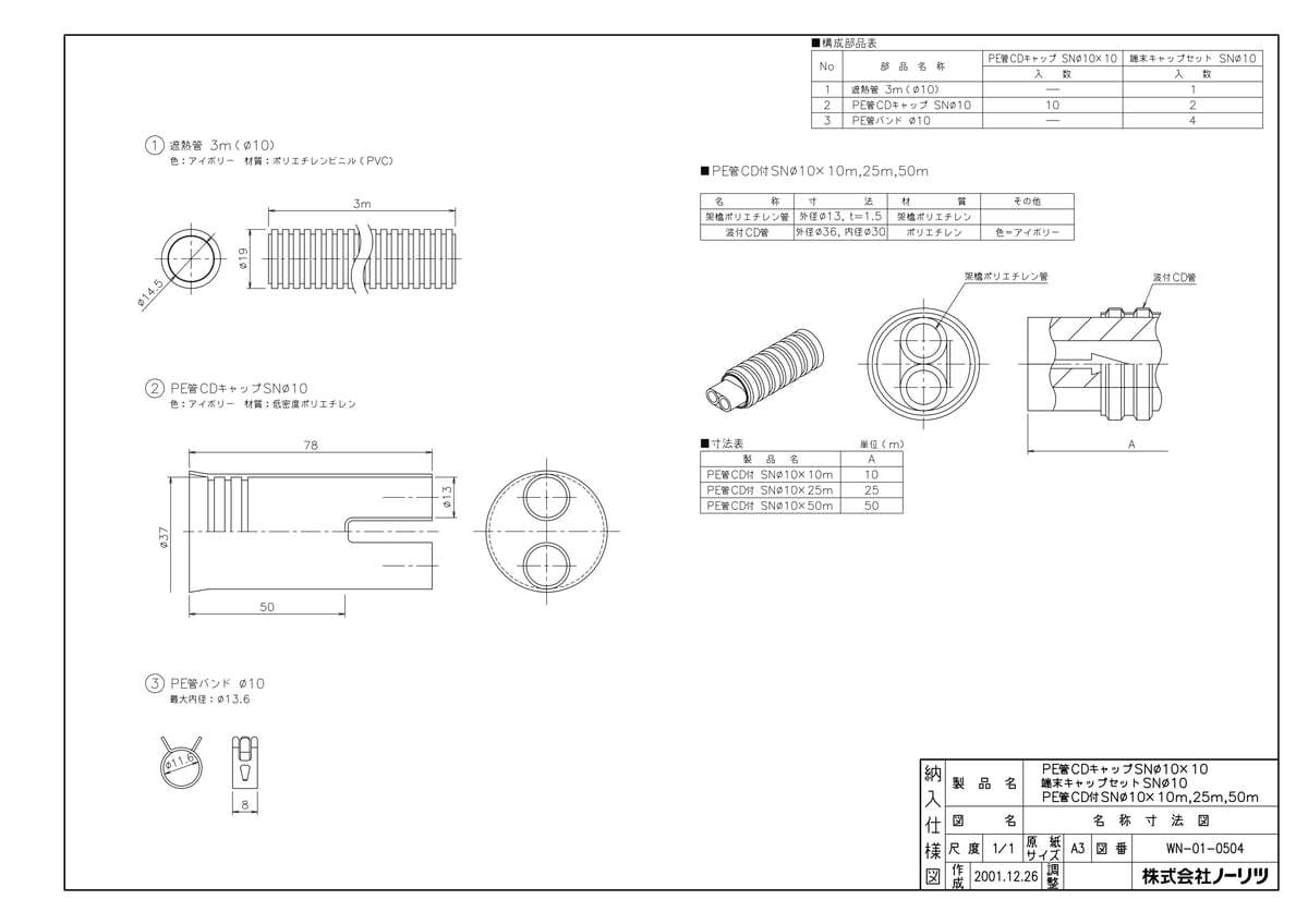 端末キャップセットSNΦ10
