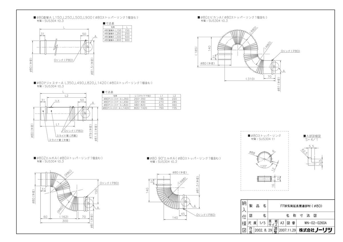 Φ80直管A L150