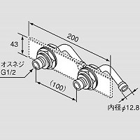 ユニットバス貫通金具 LA型B25