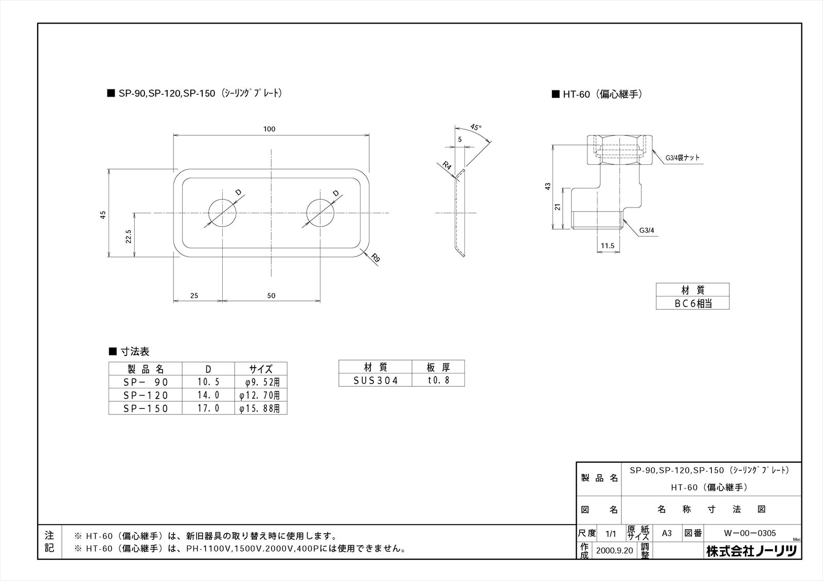偏芯継手HT-60