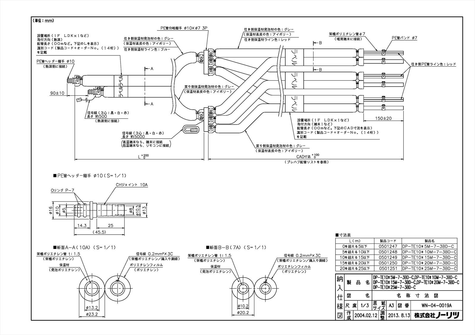 DP-TE10＊25M-7-3BD-C