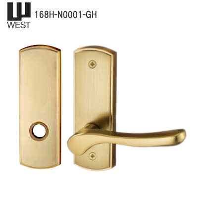 ★100円ｵﾌｸｰﾎﾟﾝ★ウエスト 168H-N0001-GH 空錠 WEST レバーハンドルセットのみ 161H交換 取替 扉厚33mm～40mm ゴールド レバー WEST 交換 【受注生産品】 ※ロックケース・ストライク別売