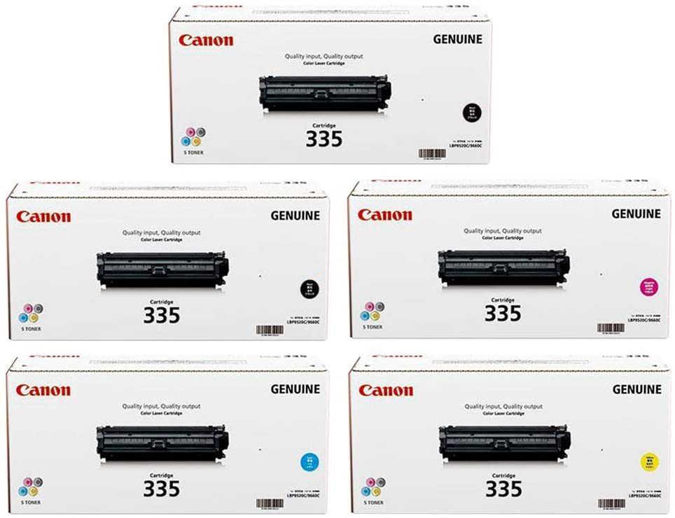 キヤノン 純正品 CRG-335BLK ×2 / CRG-335CYN / CRG-335MAG / CRG-335YEL 大容量 5本セット (4色 + ブラック) トナーカートリッジ335 Satera LBP9660Ci ・ LBP9520C ・ LBP843Ci ・ LBP842C ・ LBP841C ・ LBP841CS