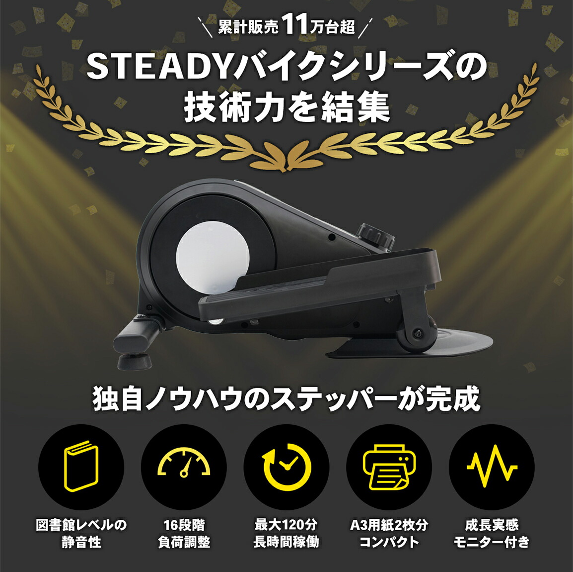 STEADYバイクシリーズの技術力を結集 独自ノウハウのステッパーが完成