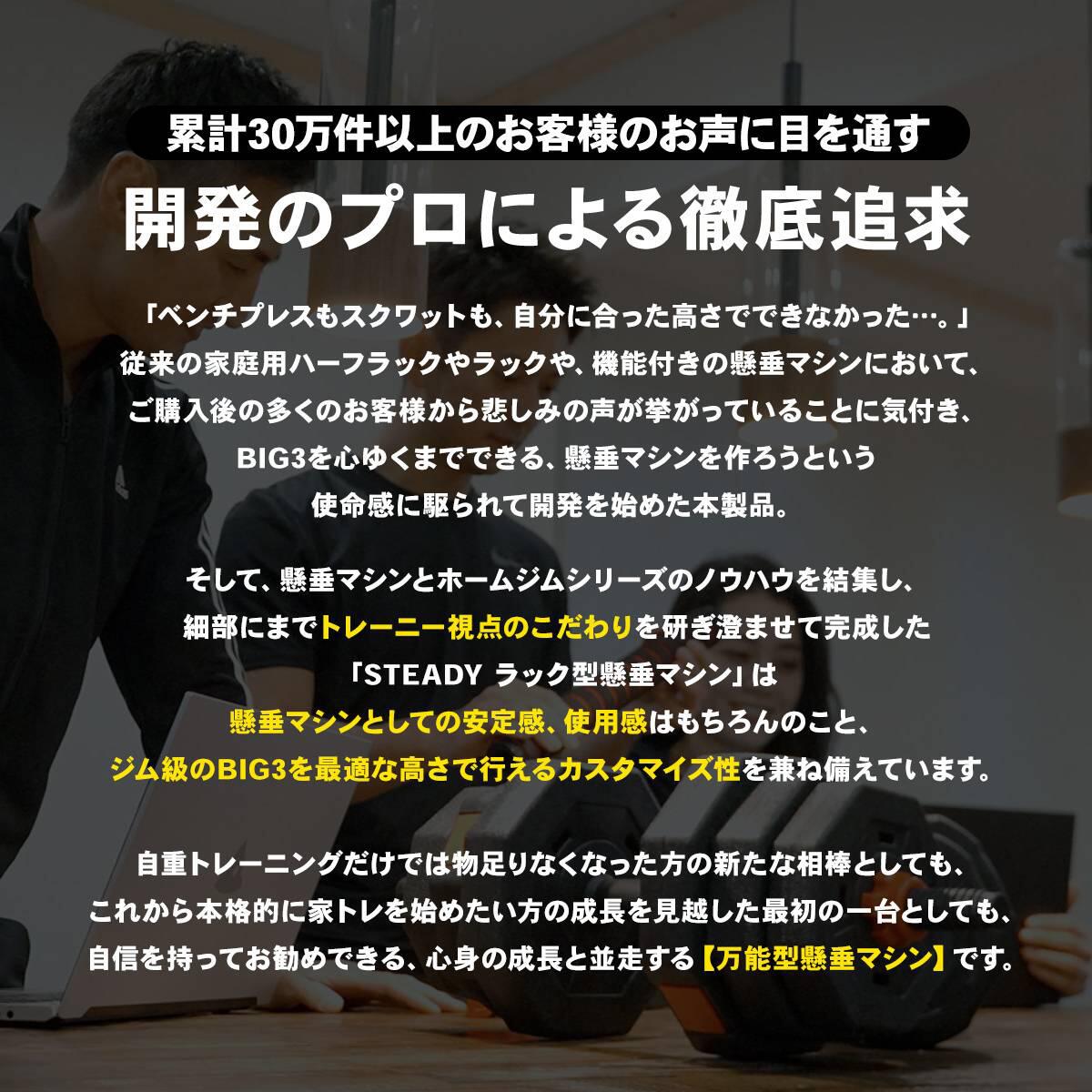 STEADY ラック型懸垂マシン ST154は開発のプロによる徹底研究から開発されました