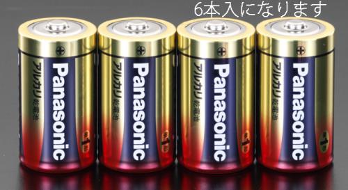 エスコ (ESCO) EA758YA-1B [単1x 6本] 乾電池(ｱﾙｶﾘ) EA758YA-1B 【5PACKセット】