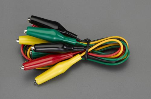エスコ (ESCO) EA940DT-3 760mm/0.5mm2 ﾃｽﾄﾘｰﾄﾞ(両端ｸﾘｯﾌﾟ/ 4本) EA940DT-3 【5袋セット】