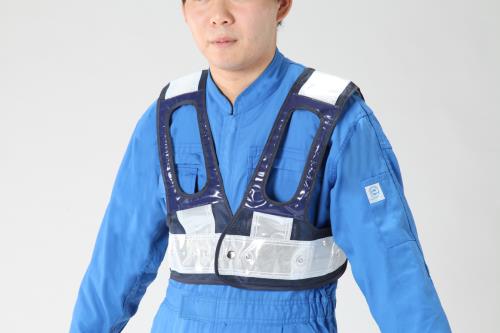 エスコ (ESCO) EA983R-256 LED安全ﾍﾞｽﾄ(ﾌﾙﾊｰﾈｽ用/紺･白) EA983R-256 【2枚セット】