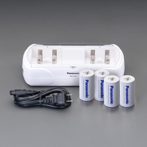 エスコ (ESCO) EA758YK-201B [単1]充電器ｾｯﾄ(ﾆｯｹﾙ水素 単1x4本付) EA758YK-201B