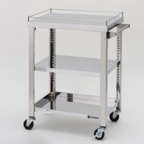エスコ (ESCO) EA956NA-71 600x450x800mm/100kg ﾜｺﾞﾝ(三段/ｽﾃﾝﾚｽ製) EA956NA-71
