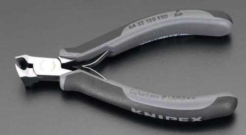 エスコ (ESCO) EA536KE-33 120mm 精密用ｴﾝﾄﾞﾆｯﾊﾟｰ(ESDｸﾞﾘｯﾌﾟ/ﾊﾞﾈ付) EA536KE-33