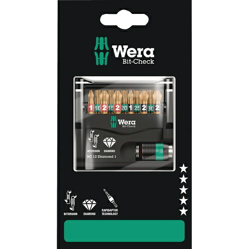 WERA(ベラ) ビットチェックダイヤコート(+/TX/PZ)12点入 SB ( 136392 )