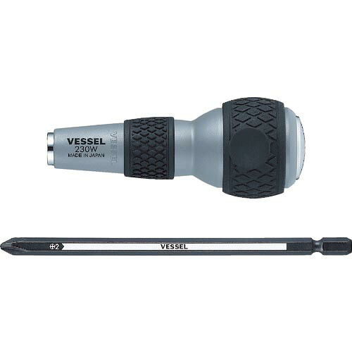 VESSEL ( ベッセル ) ボールグリップ差替貫通ドライバー No.(+2) ( 230W-2 ) 【10Sセット】