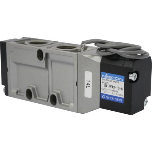 日本精器 4道のり電磁弁10AAC100Vはと目7Vつづき物シングル ( BN-7V43-10-G-E100 (3/8 AC100V) )