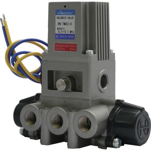 日本精器 4方向電磁弁8AAC200V7Mシリーズシングル ( BN-7M43-8-E200 (1/4-AC200V) )