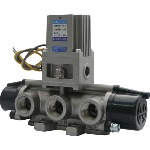 日本精器 4方向電磁弁15AAC100V7Mシリーズシングル ( BN-7M43-15-E100 (1/2-AC100V) )