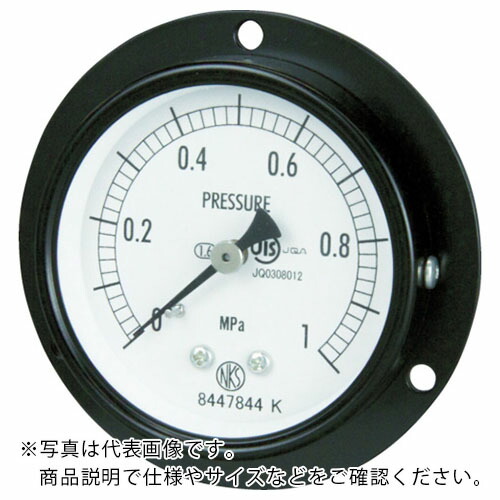 長野 ( 長野計器 ) 普通形圧力計 D枠埋込型 Φ60 最小目盛0.200 ( AA15-221-10.0MP )