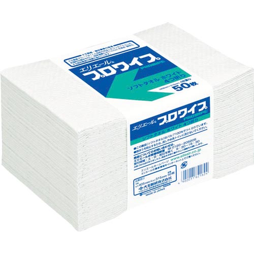 エリエール ( EBS ) プロワイプソフトタオルホワイト帯どめ50枚 ( 703144 )