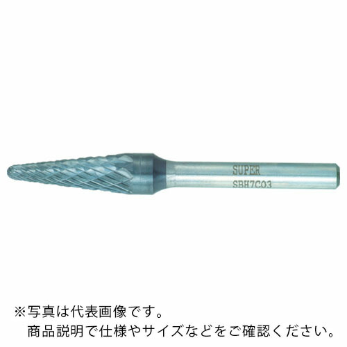 スーパー ( スーパーツール ) スーパー超硬バー 重切削用 ロー付タイプ テーパー型 刃径:12.7mm 軸径:6.0mm ( SBH7C04 ) 7,350円