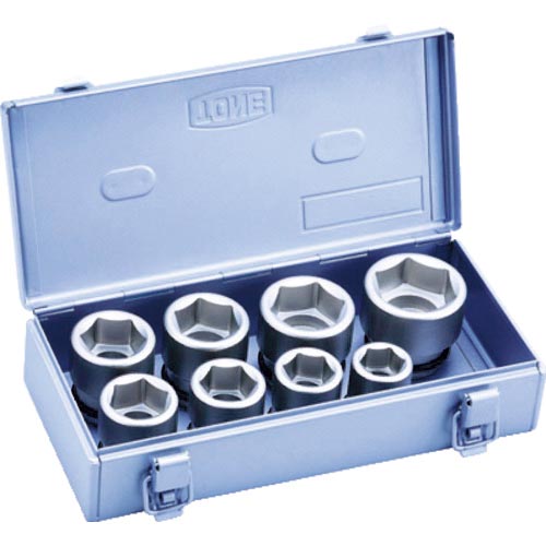 TONE 差しひびき用ソケット書き割り(メタルトレーケース遣りくち) 8pcs 差込角19.0粍 ( NV608S )