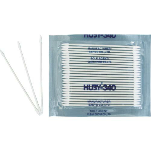 HUBY ( クリーンクロス ) 3インチ 工業用綿棒(先端コーン型/ハードシャープポイントスリム) (50000本入) ( BB-013 )