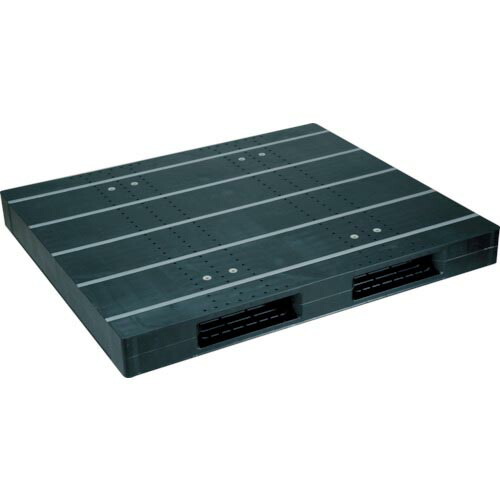 NPC ( 日本プラパレット ) プラスチックパレットZR-1315E-RR 両面二方差し 黒 ( ZR-1315E-RR-BK ) 【メーカー取寄】