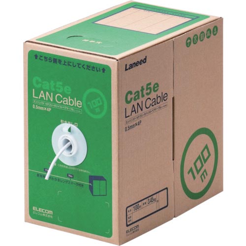 ELECOM ( エレコム ) EU RoHS指令準拠LANケーブル CAT5E 100m ホワイト ( LD-CT2/WH100/RS )