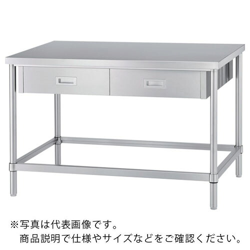 シンコー ステンレス鋼御勤め台両面引出付(四方枠印字機/SUS430) 1200×750×800 ( WDWZ-12075 ) 【製造会社取寄】