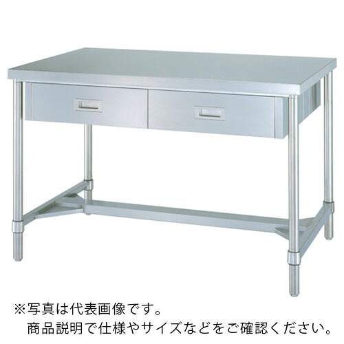 シンコー ステンレス鋼御勤め台両面引出付(H枠印字機/SUS430) 1200×750×800 ( WDWH-12075 ) 【製造会社取寄】