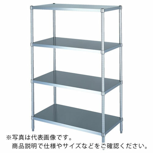 シンコー ステンレスラック(ベタ棚タイプ)4段 RBN4型 SUS304 738×588×1800 ( RBN4-7560 (SUS304) ) 【メーカー取寄】