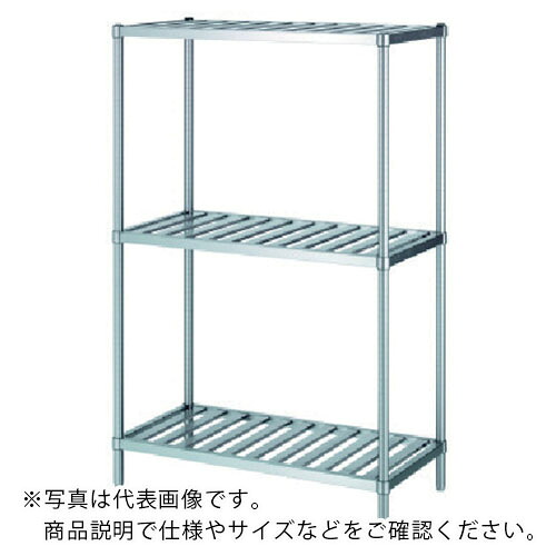 シンコー ステンレスラックスノコ棚3段 RSN3型 SUS304 1488×338×1800 ( RSN3-15035 ) 【製造会社取寄】