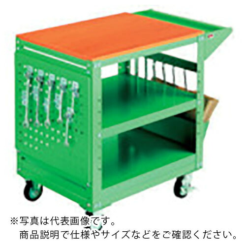 os ( 大阪製罐 ) 細工物手押し車 間口693(893)×奥ふかさ550×高さ789粍(木製天板) ( WR-1010 ) 【製造業者取寄】