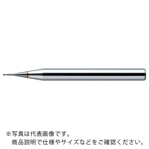 ユニオンツール DLCCOAT2枚刃銅電極加工用ロングネックボールR0.075×有効長0.5×刃長0.12×首径0.14×全長45 ( DLCLB20015-005 (210-3050) )