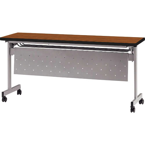TOKIO ( 藤沢工業 ) 天板跳上式スタックテーブル(パネル付) 1500×450mm 天板色:チーク ( HSN-1545P-T ) 【メーカー取寄】