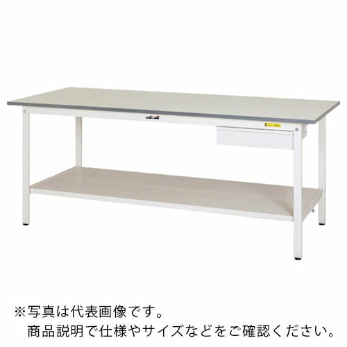 ヤマテック ( 山金工業 ) 軽量作業台 ワークテーブル150シリーズ 固定式 キャビネット・全面棚板付 W900×600×H740mm シルキーホワイト色 ( SUP-960UTT-WW ) 【メーカー取寄】
