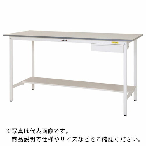 ヤマテック ( 山金工業 ) 軽量作業台 ワークテーブル150シリーズ 固定式 キャビネット・半面棚板付 W1800×D600×H950mm シルキーホワイト ( SUPH-1860UT-WW ) 【メーカー取寄】