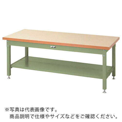 ヤマテック ( 山金工業 ) 重量作業台 ワークテーブル スーパータイプ 半面棚板2枚付 W1200×D750×H600mm アイボリー/ヤマテックグリーン ( SSML-1275TT-IG ) 【メーカー取寄】