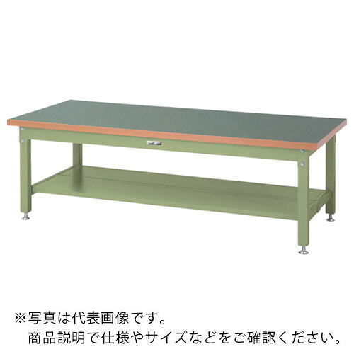 まっ盛りテック ( 山金工業 ) 掛け目御勤め台 細工物速見表 百貨店印字機 塩ビシート天板 横ずっぽう棚板2枚付 W1800×D900×H600粍 ヤマテックグリーン ( SSRL-1890TT-GG ) 【製造会社取寄】