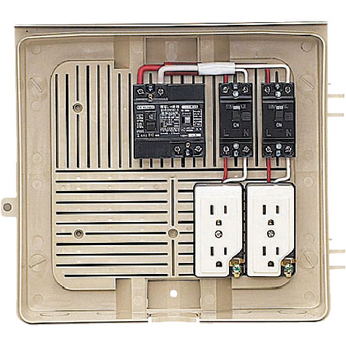 未来 ( 未来工業 ) 屋外電力用仮設ボックス (漏電しゃ断器・分岐ブレーカ・コンセント内蔵) ( 2Y-2C ) 【メーカー取寄】