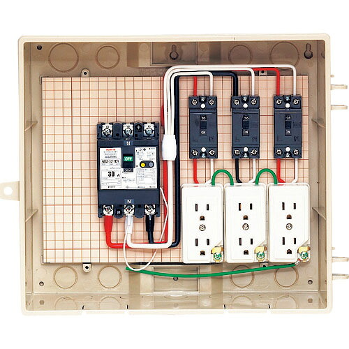 未来 ( 未来工業 ) 屋外電力用仮設ボックス (漏電しゃ断器・分岐ブレーカ・コンセント内蔵) ( 13-3C ) 【メーカー取寄】