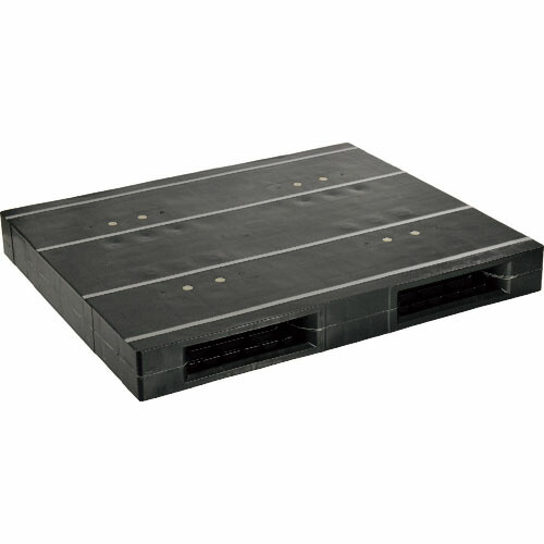 NPC ( 日本プラパレット ) プラスチックパレットZR-1113E-RR 両面ニ方差し 黒 ( ZR-1113E-RR-BK ) 【メーカー取寄】