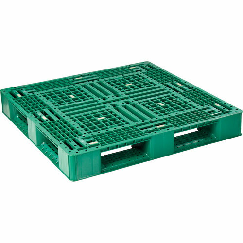 NPC ( 日本プラパレット ) プラスチックパレットFA-1111(PE材) 片面四方差し モスグリ-ン ( FA-1111-PE-MG ) 【メーカー取寄】