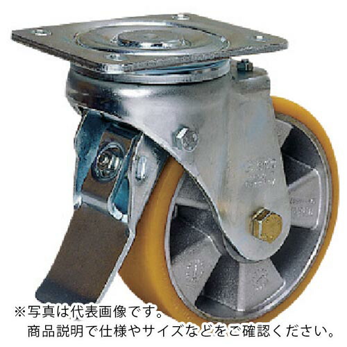 シシク ( シシクSISIKUアドクライス ) Blickle 重荷重用プレスキャスター 自在(ストッパー付) ALTHウレタン車輪 100径 ( LH-ALTH101K-1-ST ) 【メーカー取寄】