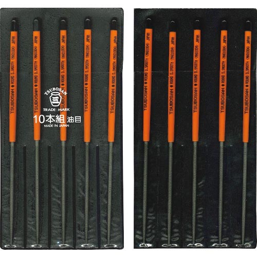 ツボサン 組ヤスリ 10本組 丸 油目 ( MA010-04 )|トキワONLINE