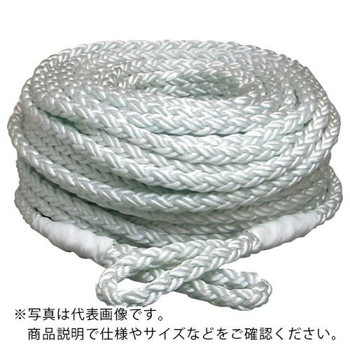 まつうら ( まつうら工業 ) 電動ウインチ用ナイロンクロスロープ(8打ち) 16mmΦ×50m 両端アイ加工 ( NR-8CROSS-16-50 )