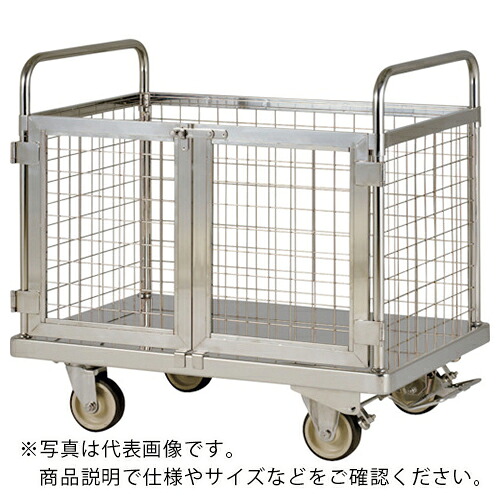 テックサス フットブレーキ付 金網付台車 SUSφ125ウレタン車 ( MD-9060D-FB ) 【メーカー取寄】|トキワONLINE